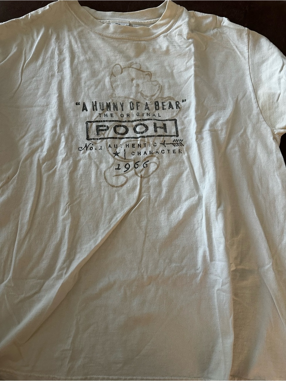 Disney Store Cream Short Sleeve Pooh Graphic Tee